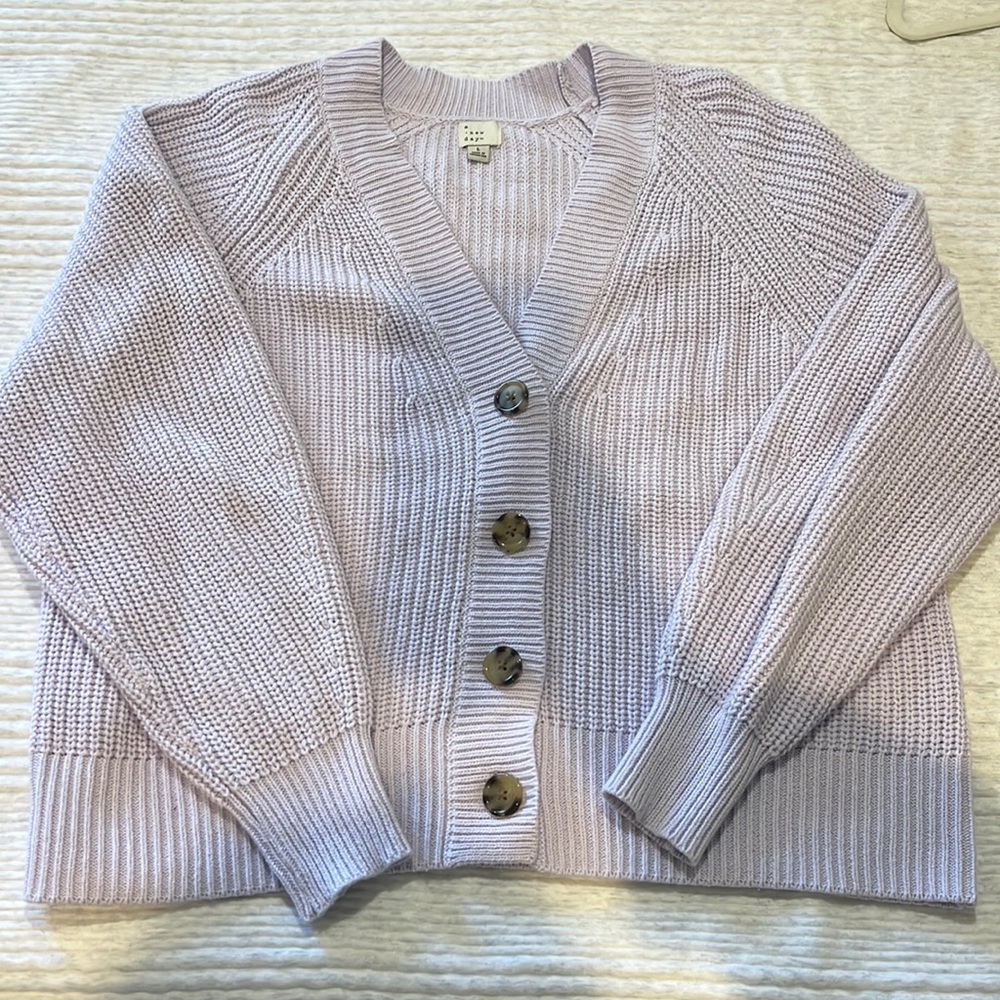 Purple knit sweater button down